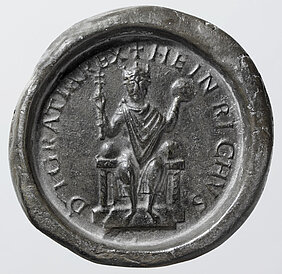 Abbildung: Siegel König Heinrichs II., Juli 1002 – Dezember 1013, Metallabguss (Bayerisches Hauptstaatsarchiv, Metallabguss-Sammlung K 40)