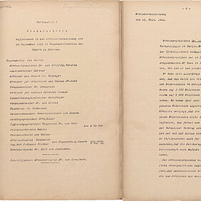 Pressebild zum September-Vortrag: BayHStA, MA 99518: Ministerratsprotokoll vom 26.09.1923 mit der Berufung von Gustav Ritter von Kahr zum Generalstaatskommissar [JPG-Datei]. 