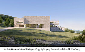 Architektursimulation zum Neubau des Staatsarchivs Kitzingen (Copyright: gmp, International GmbH Hamburg).
