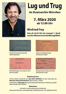 Lug und Trug - Plakat zum Tag der Archive im Staatsarchiv München