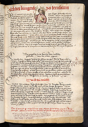 BU 2: Abbildung der Seite aus dem mittelalterlichen „Roten Privilegienbuch“ der Stadt Regensburg (Bayerisches Hauptstaatsarchiv, Reichsstadt Regensburg Amtsbücher und Akten 6, fol. 27), Foto: Doris Wörner, Bayerisches Hauptstaatsarchiv [JPG-Datei].