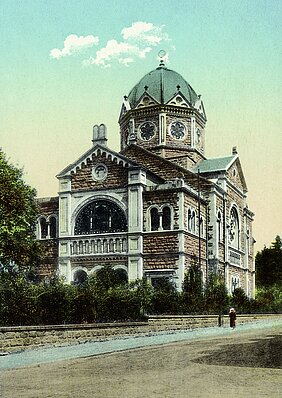 Bild zeigt: Synagoge von Bad Kissingen, erbaut zwischen 1893 und 1902, abgerissen 1939, Stadtarchiv Bad Kissingen, Fotosammlung (Foto: Stadtarchiv Bad Kissingen) [JPG-Datei].