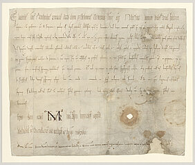 Abbildung der Ostarrichi-Urkunde, Vorderseite. Signatur: Bayerisches Hauptstaatsarchiv, Hochstift Freising Urkunden 14