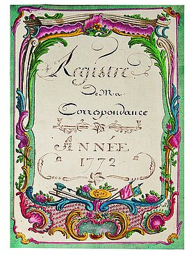 Titelblatt zur Korrespondenz Maximilian Van Eycks, 1772 (Bayerisches Hauptstaatsarchiv, Nachlass Van Eyck, Nr. XXXII) [JPG-Datei].