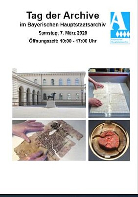 Flyer zum Tag der Archive im Bayerischen Hauptstaatsarchiv (Titelblatt)