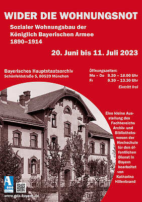 Ausstellungsplakat zur Lehrausstellung Sozialer Wohnungsbau in Bayern.
